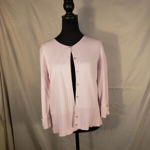 Casual Corner Soft Pink Stretch Cardigan